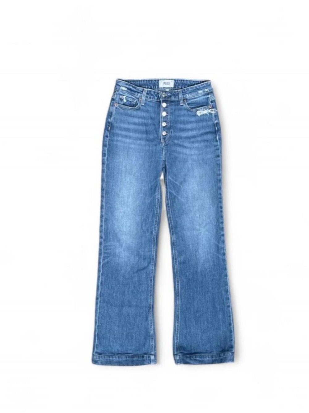 PAIGE Leenah High Rise Distressed Wide Leg Jeans Size 27